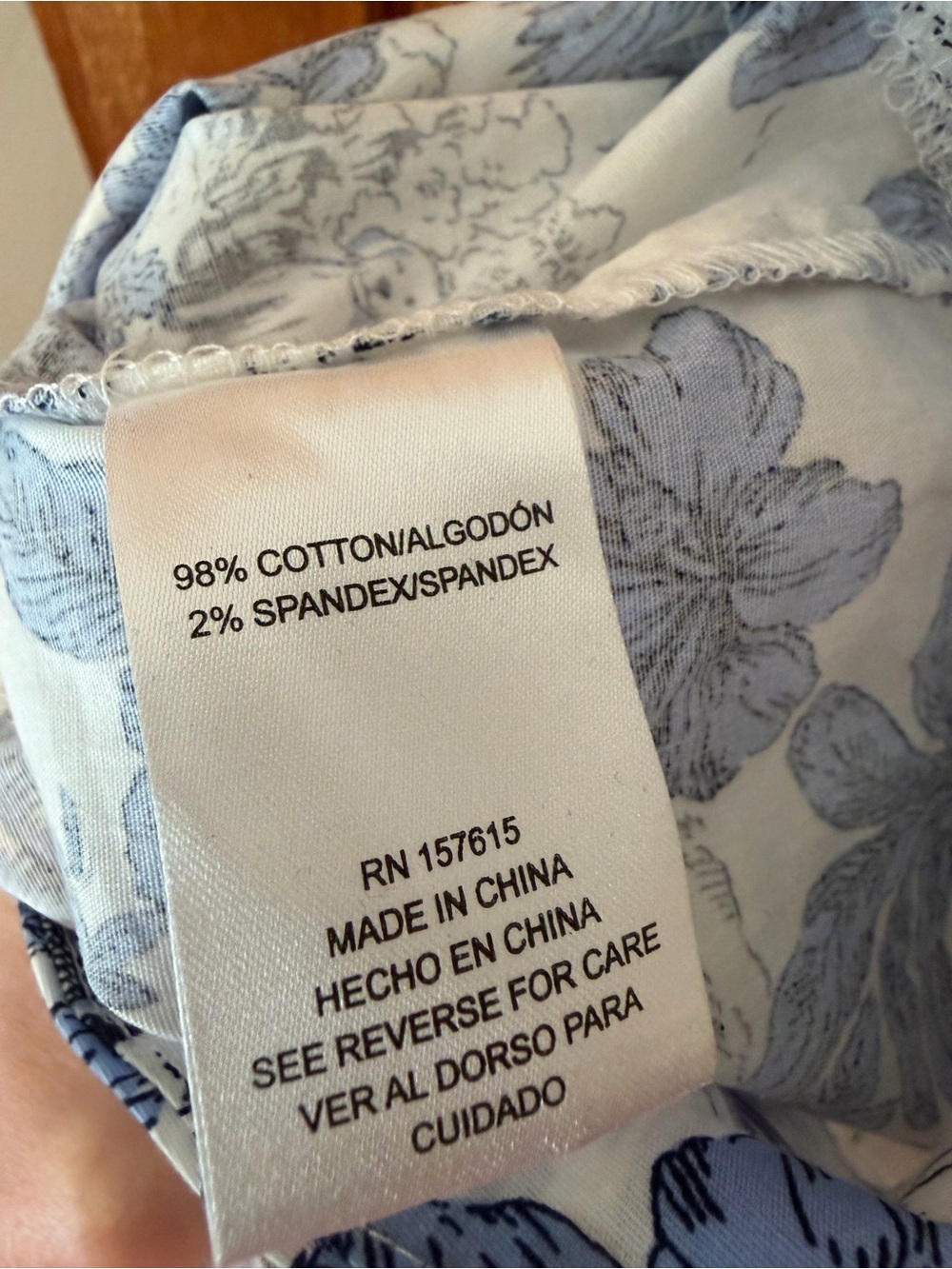 Joie Blue & White Tropical Toile Palm Fit & Flare Dress - 4 - Picture 11 of 12